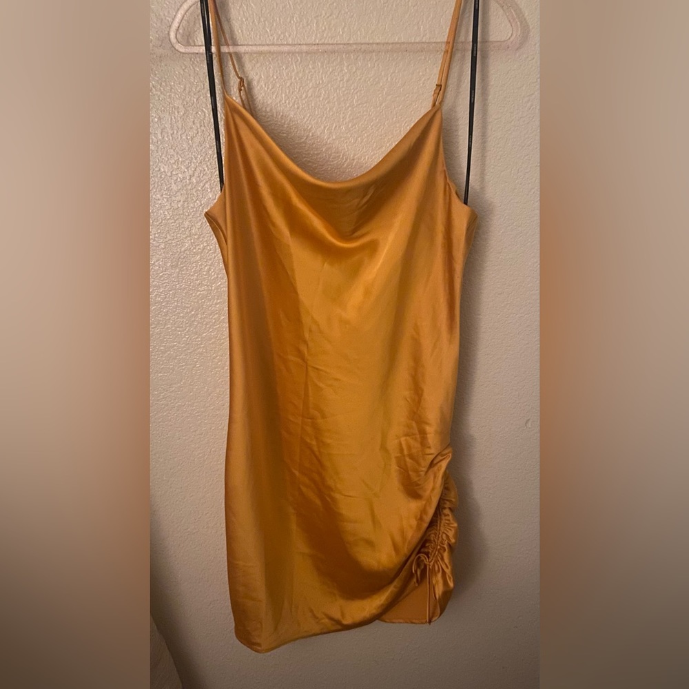Forever 21,satin slip dress cowl neckline, adjustable cami straps, straight-cut